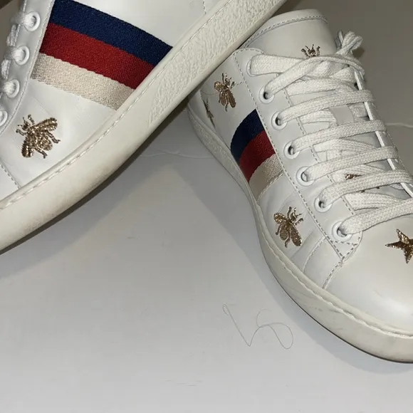 Gucci color block pattern leather sneaker size 6.5