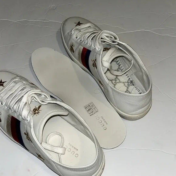 Gucci color block pattern leather sneaker size 6.5