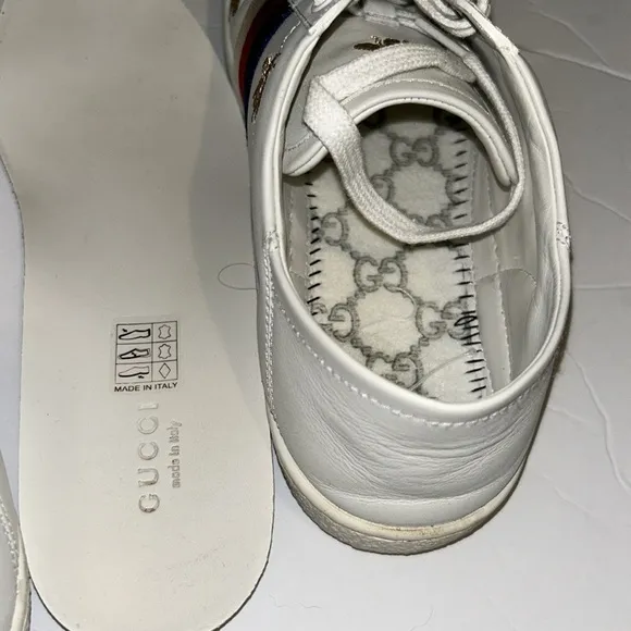Gucci color block pattern leather sneaker size 6.5