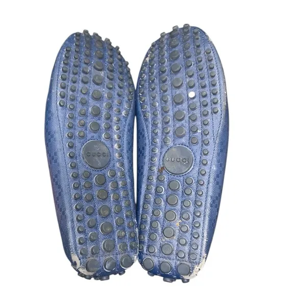Gucci diamanté Navy blue driving loafers