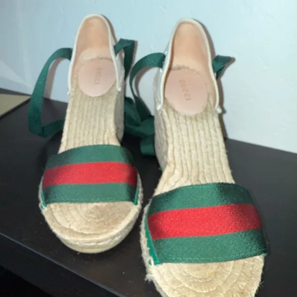 Gucci Espadrille Wedges - Size 38