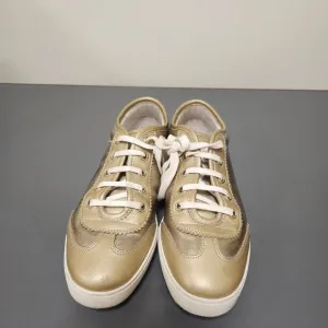 GUCCI Imprime Monogram Barcelona Low Top Sneakers Champagne Sz 6