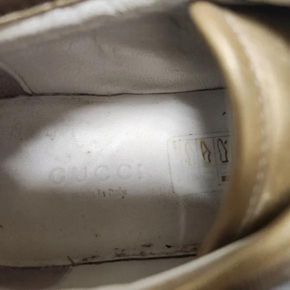 GUCCI Imprime Monogram Barcelona Low Top Sneakers Champagne Sz 6