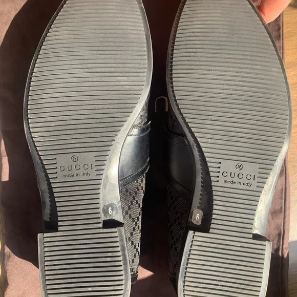 Gucci Men's Black Diamante Loafers