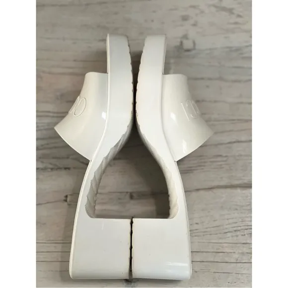 Gucci Mystic White Slide Sandals with Block Heel – Size EU 39 / US 9–9.5