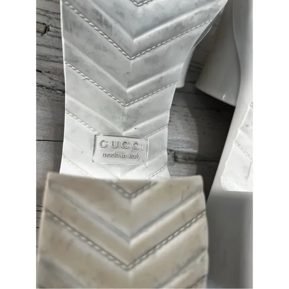 Gucci Mystic White Slide Sandals with Block Heel – Size EU 39 / US 9–9.5