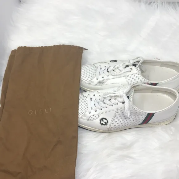 Gucci Pelle S Gomma 170573 low top Sneakers Men’s Size G 7.5 US 8 With Dust Bag