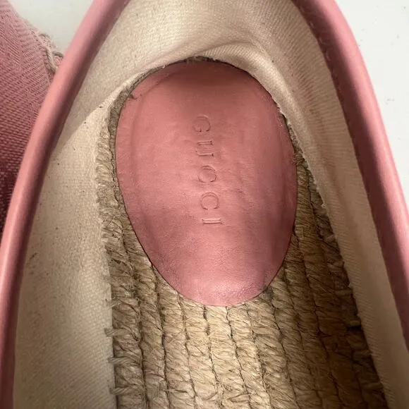 Gucci Pink GG Monogram Canvas Espadrille Flat Size 36