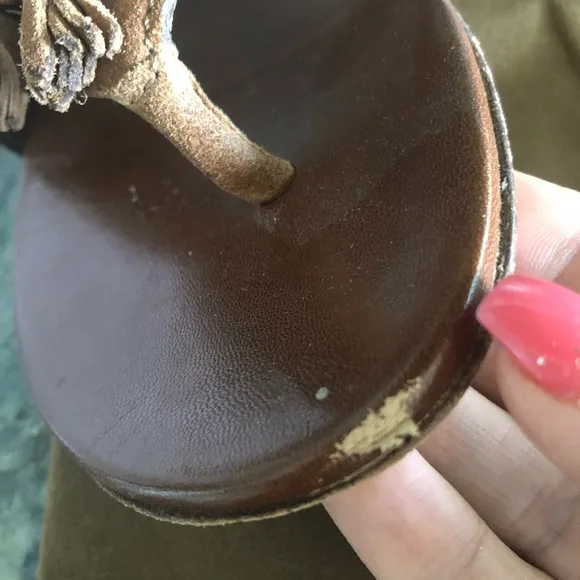 Gucci Suede Bamboo Sandals