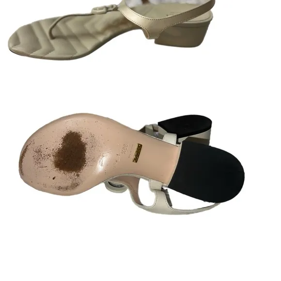 GucciDouble G Logo Leather T-Strap SandalsWomen's Size: 8.5 | IT 38.5