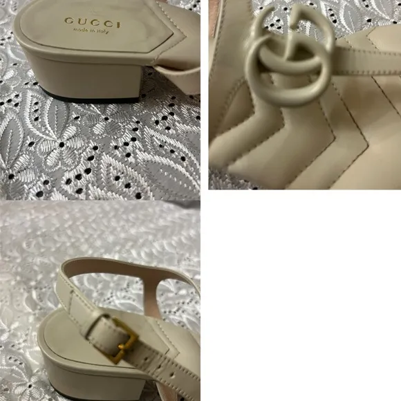 GucciDouble G Logo Leather T-Strap SandalsWomen's Size: 8.5 | IT 38.5