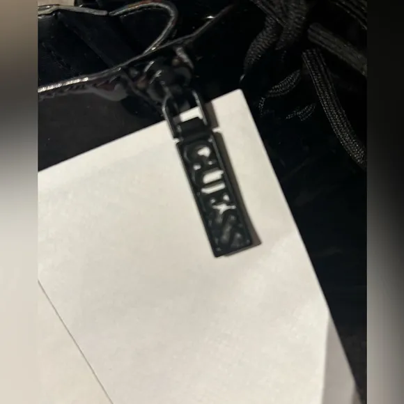 Guess | Holographic Black Combat Boots | 7.5