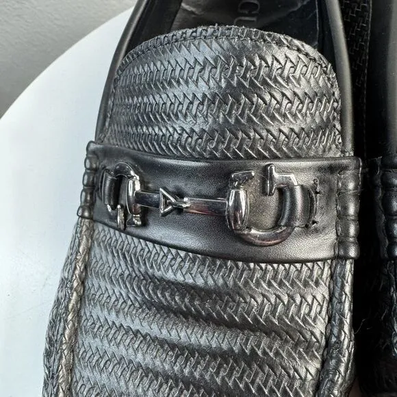 Guess Shoes Men's Size 11 M Black Driving Loafers Slip On EUC Textured