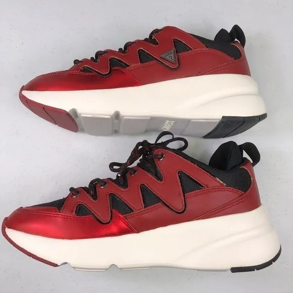 GUESS Tane Dark Red Low Top Sneakers