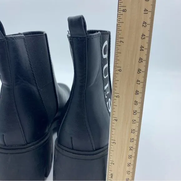 Guess Women’s Boots Y2K 90's Grunge 8.5 Whimsigoth Logo Combat Black