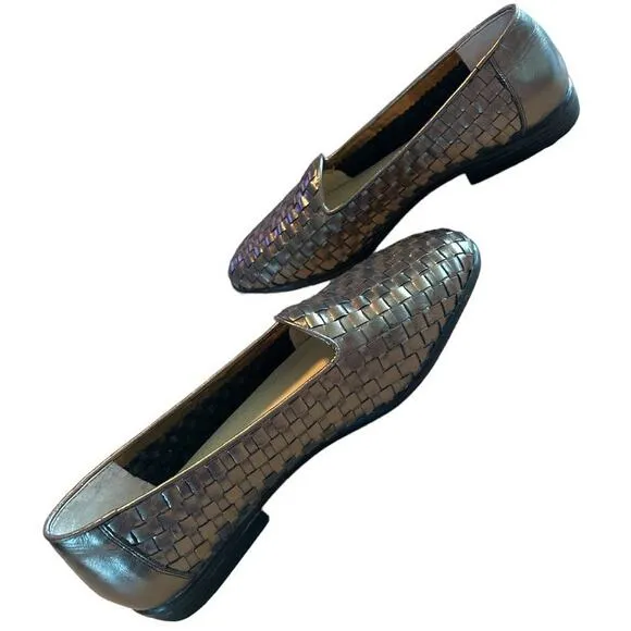 G.Wiz Silver Grey Metallic Woven Pattern Loafers size 6M