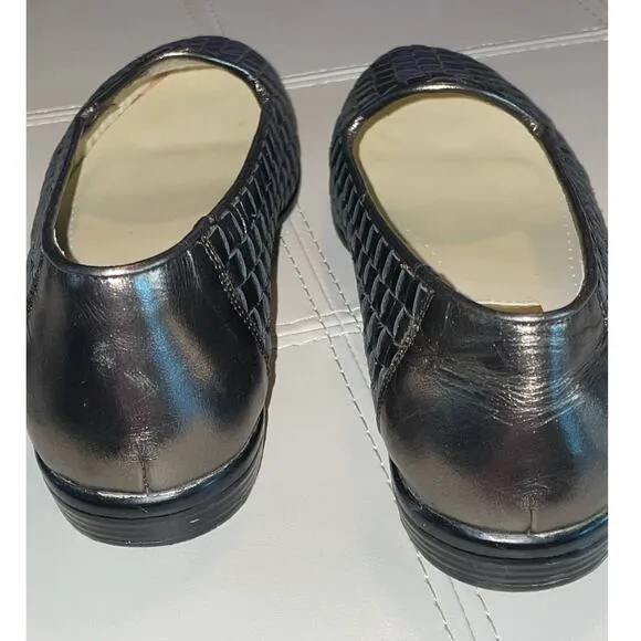 G.Wiz Silver Grey Metallic Woven Pattern Loafers size 6M