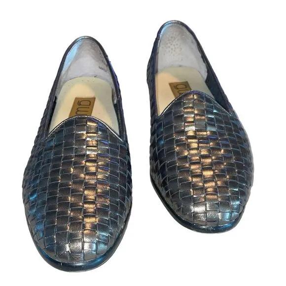 G.Wiz Silver Grey Metallic Woven Pattern Loafers size 6M