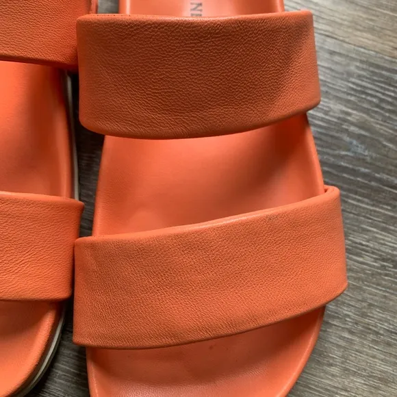 Halmanera Peach Orange Two Strap Sandals 37 6.5