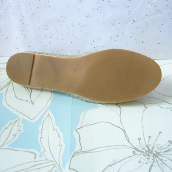 Halogen Gold Leather Espadrille Flats - Size 8 EUC