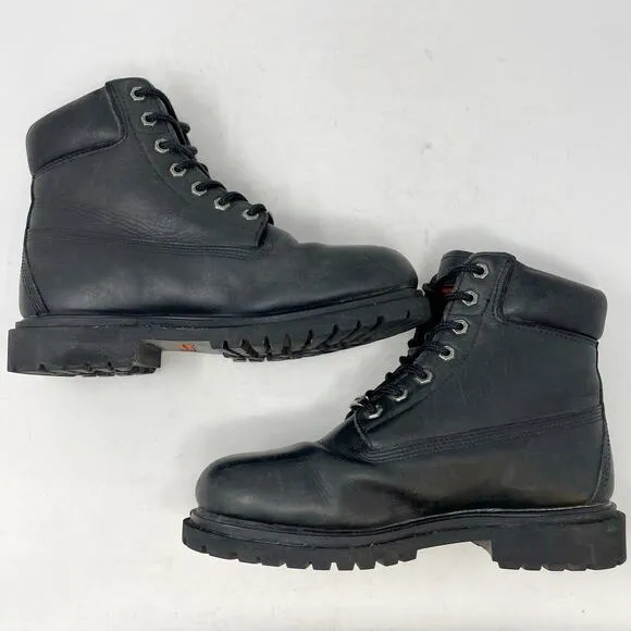 Harley-Davidson Black Leather Combat Boots Mens Size 9