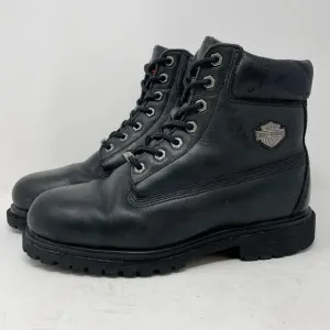 Harley-Davidson Black Leather Combat Boots Mens Size 9
