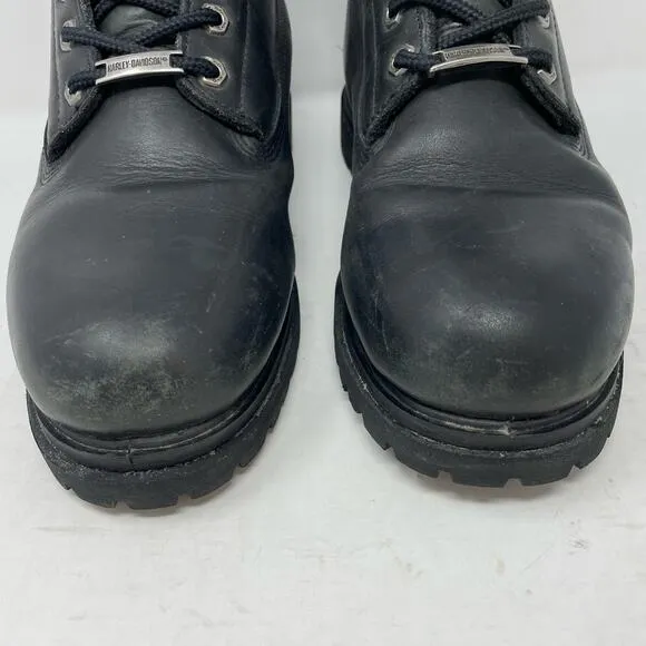 Harley-Davidson Black Leather Combat Boots Mens Size 9