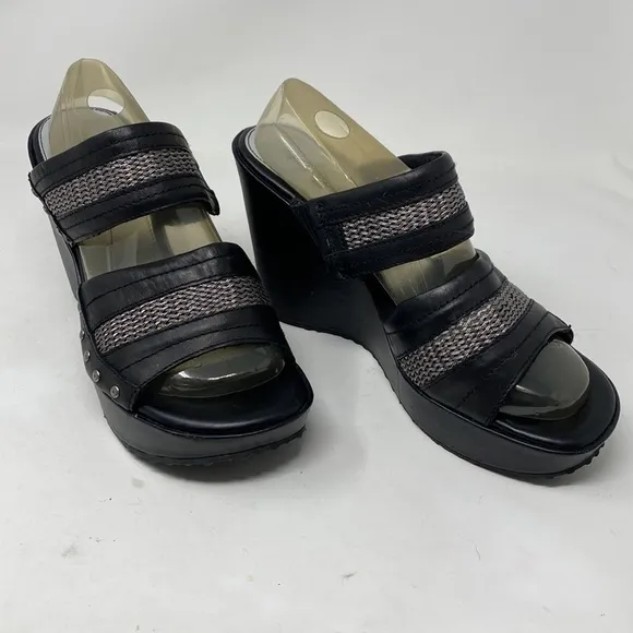 HARLEY Davidson wedge platform slip on sandals size 10