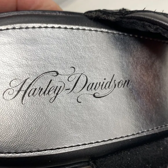 HARLEY Davidson wedge platform slip on sandals size 10