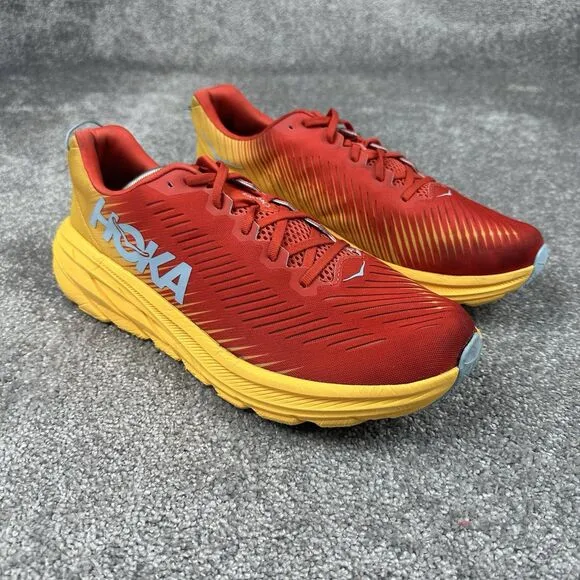 Hoka One One Rincon 3 Running Sneakers Mens 13D Fiesta Amber Yellow Low Top