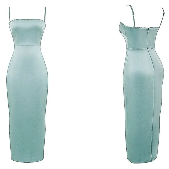 HOUSE OF CB 'Costanza' Light Jade Maxi Dress NWOT