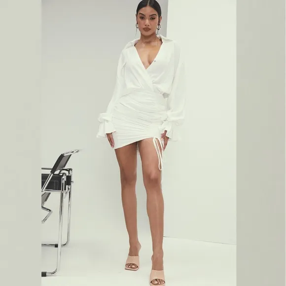 House of CB Misstress Rocks It’s A Wrap Draped Shirt Dress