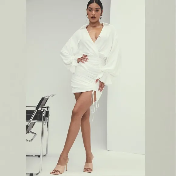 House of CB Misstress Rocks It’s A Wrap Draped Shirt Dress