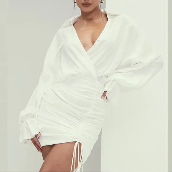 House of CB Misstress Rocks It’s A Wrap Draped Shirt Dress