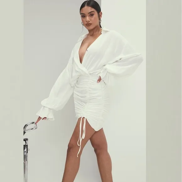 House of CB Misstress Rocks It’s A Wrap Draped Shirt Dress