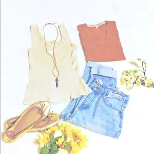 HP✨»-»3pc Casual Bundle«-« VNeck Pullover LongSleeves Muscle Shirt  Ballet Flats