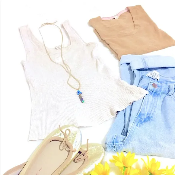 HP✨»-»3pc Casual Bundle«-« VNeck Pullover LongSleeves Muscle Shirt  Ballet Flats