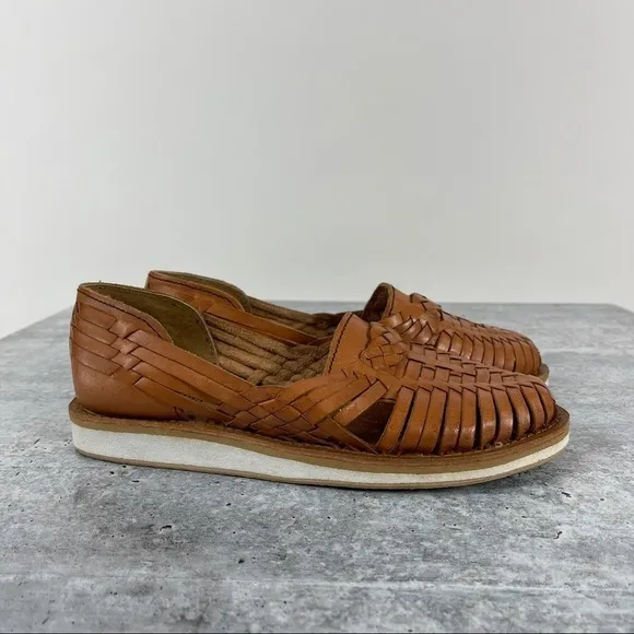 Huarache Leather Slip On Handmade Artisanal Flats