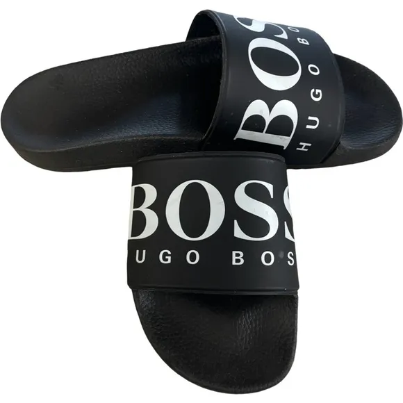 Hugo Boss Bay Slides Black Men's Sandals Size 10