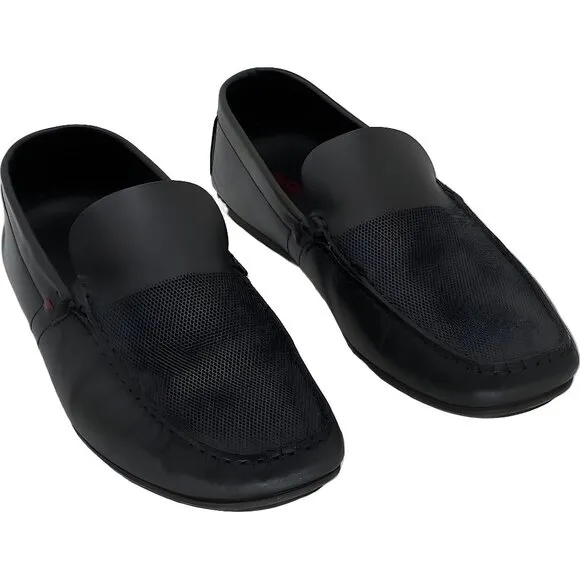 Hugo Boss Men's Noel Black Moccasin Driving Loafers Size 12 M