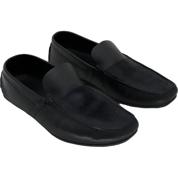 Hugo Boss Men's Noel Black Moccasin Driving Loafers Size 12 M