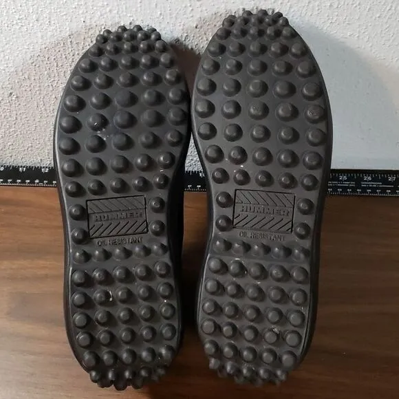 Hummer Mens Casual Chelsea Style Slip On Black Leather Driving‎ Shoes Size 10½