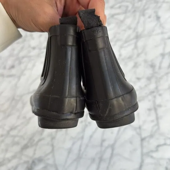 Hunter Black  Kids Original Chelsea Boots Rain Size 12