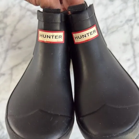 Hunter Black  Kids Original Chelsea Boots Rain Size 12