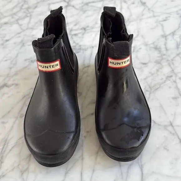 Hunter Black  Kids Original Chelsea Boots Rain Size 12