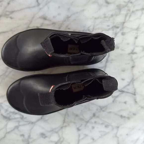 Hunter Black  Kids Original Chelsea Boots Rain Size 12