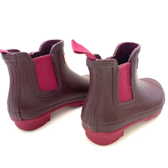 Hunter Women's Original Hayes Burgundy Red Chelsea Boots