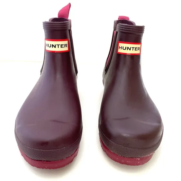 Hunter Women's Original Hayes Burgundy Red Chelsea Boots