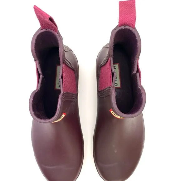 Hunter Women's Original Hayes Burgundy Red Chelsea Boots