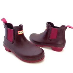 Hunter Women's Original Hayes Burgundy Red Chelsea Boots